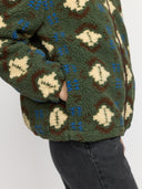 Groene teddy jacket met print