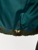 Groene teddy jacket met print
