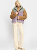 Chunky block teddy jacket
