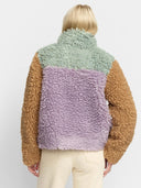 Chunky block teddy jacket