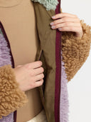 Chunky block teddy jacket
