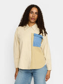 Offwhite color block blouse