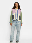 Color block quilted jacket