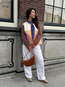 Color block quilted jacket