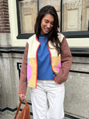 Color block quilted jacket