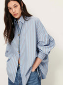 Blauw gestreepte blouse danie