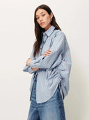 Blauw gestreepte blouse danie