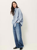 Blauw gestreepte blouse danie