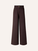 Bruine high-waist jeans dalt
