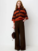 Bruine wide-leg jeans dalt
