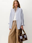 Lichtblauwe oversized blouse liza