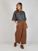 Bruine wide-leg broek srhalen