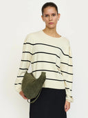 Creme gestreepte knit srmarla o-neck