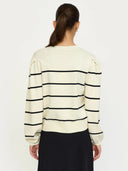 Creme gestreepte knit srmarla o-neck