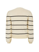 Creme gestreepte knit srmarla o-neck