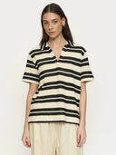 Creme gestreepte knit srhazina