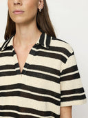 Creme gestreepte knit srhazina