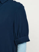 Donkerblauwe midi jurk srebba mayson