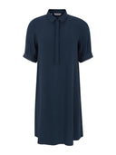 Donkerblauwe midi jurk srebba mayson