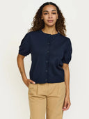 Donkerblauwe srmarla o-neck cardigan