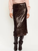 Donkerbruine glitter rok srmaddison