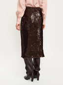 Donkerbruine glitter rok srmaddison