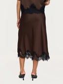 Donkerbruine midi rok srjournee
