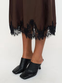 Donkerbruine midi rok srjournee