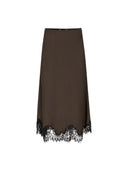 Donkerbruine midi rok srjournee