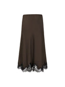 Donkerbruine midi rok srjournee