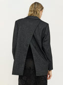 Donkergrijze blazer srpace