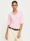 Lichtroze polo knit srbeth