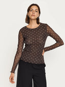 Bruine longsleeve roselyn o-neck top