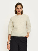 Ecru trui met korte mouwen srhema knit