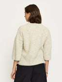 Ecru trui met korte mouwen srhema knit