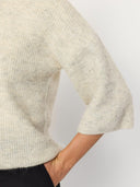 Ecru trui met korte mouwen srhema knit