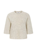 Ecru trui met korte mouwen srhema knit