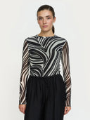 Mesh top met zebraprint srmaryam