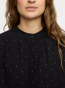 Zwarte blouse met stippenpatroon srmargot