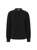 Zwarte blouse met stippenpatroon srmargot
