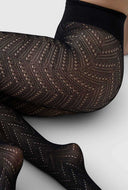 Zwarte panty ina pointelle