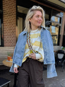 Denim jacket met vleermuismouw