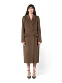 Lange double-breasted mantel jas