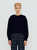 Donkerblauw gebreid vest