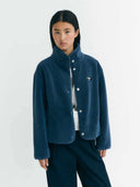 Blauw teddy jacket fuzz kourtney