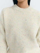 Beige gebreide trui carmen