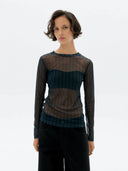 Donker blauwe transparante top tere