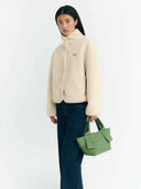 Ecru teddy jacket fuzz kourtney