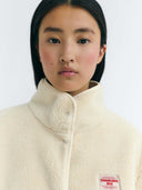 Ecru teddy jacket fuzz kourtney