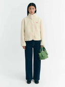 Ecru teddy jacket fuzz kourtney